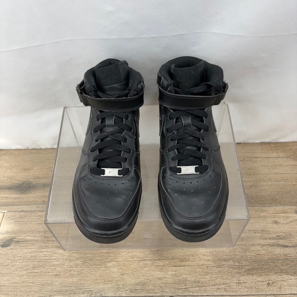 Nike Air Force 1 Mid Triple Black Sneakers, Youth 6.5 Woman’s 8 CW2289-001 - Picture 3 of 8